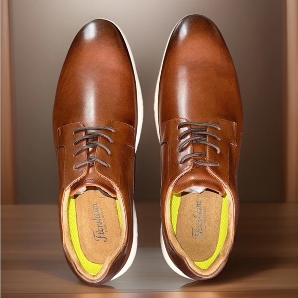 Florsheim Dash PT Oxford Men’s 11 & 11.5 Cognac MLT Leather ComfortTech Shoes - Picture 5 of 9